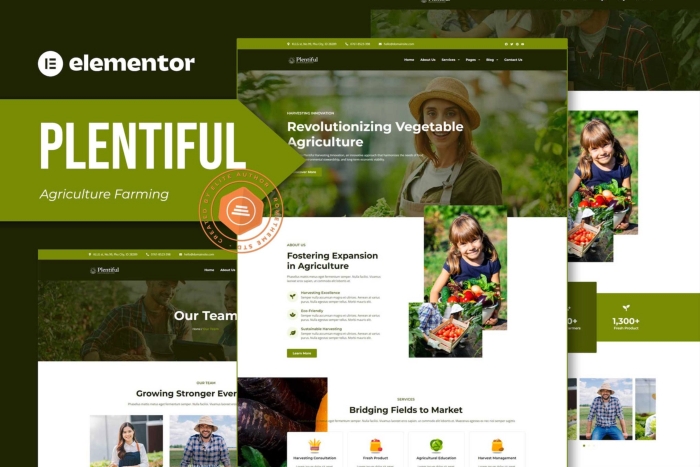 Plentiful – Agriculture Farming Elementor Template Kit 1.0.0