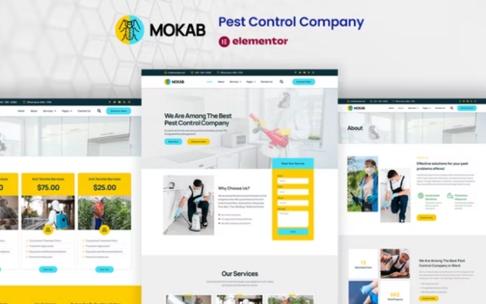 Mokab – Pest Control Services Elementor Pro Template Kit 1.0.0