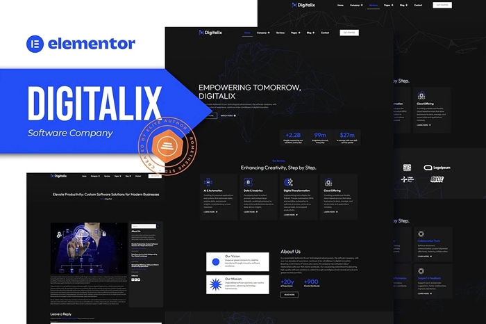 Digitalix – Software Company Elementor Pro Template Kit 1.0.0