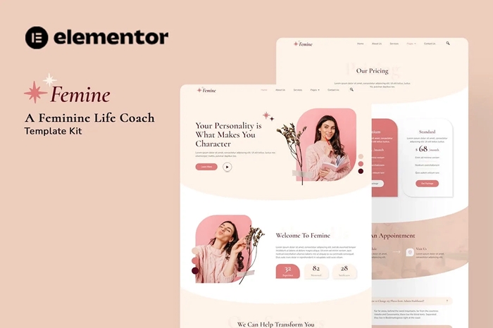 Femine – Feminine Life Coach Elementor Template Kit 1.0.0