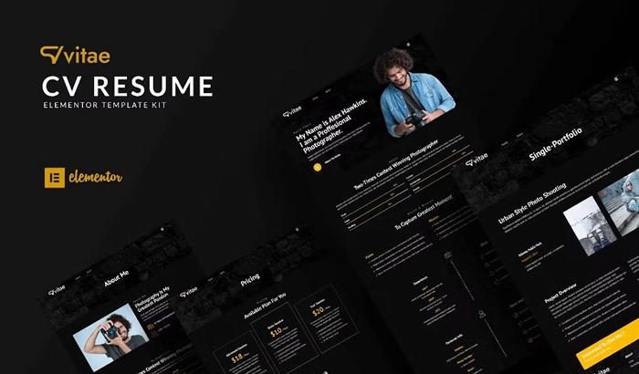 Vitae – CV Resume Elementor Template Kit 1.0.0