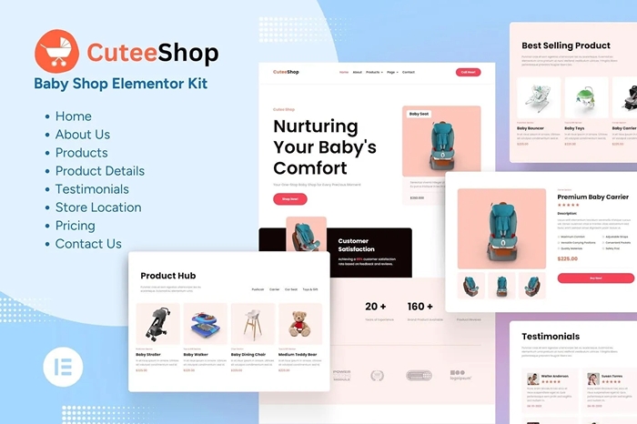 CuteeShop - Kids & Baby Ecommerce Elementor Kit 1.0.0