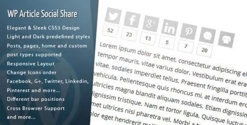 WordPress Article Social Share – Social Networking 1.3.4