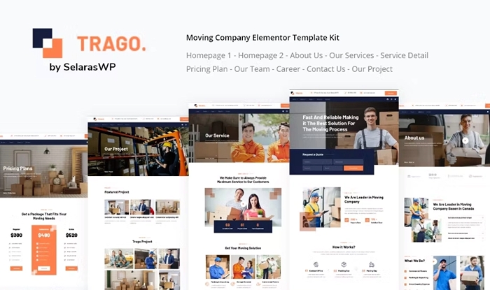 Trago - Movers & Packers Service Elementor Template Kit 1.0.0