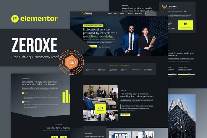 Zeroxe - Consulting Company Profile Elementor Template Kit 1.0.0