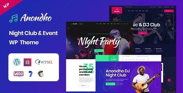 Anondho – Night Club & Event WordPress Theme 1.0