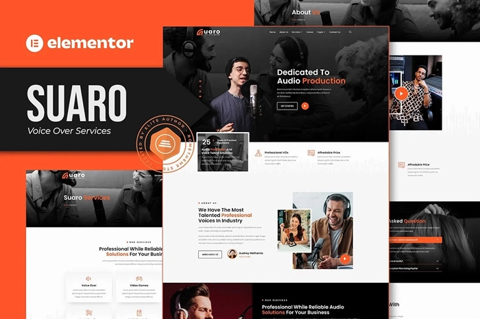 Suaro – Voice Over Services Elementor Template Kit 1.0.0