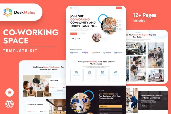 Deskmates - Coworking Space Elementor Template Kit 1.0.0