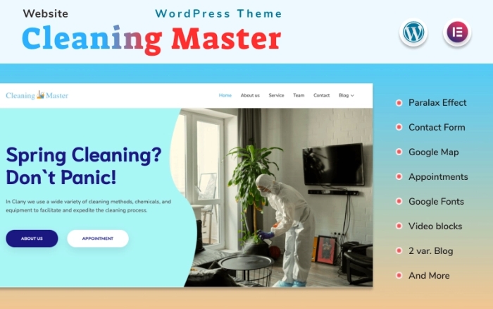 Cleaning Master – Website With Blog Elementor WP Theme 2.1
