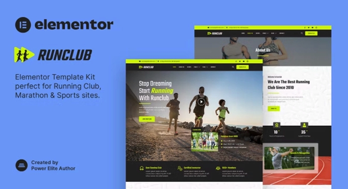 Runclub – Running Club Marathon & Sports Elementor Template Kit 1.0.0
