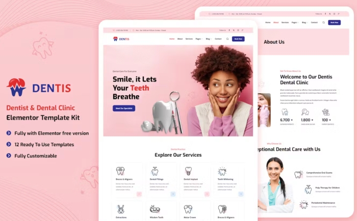 Dentis – Dentist & Dental Clinic Elementor Template Kit 1.0.0