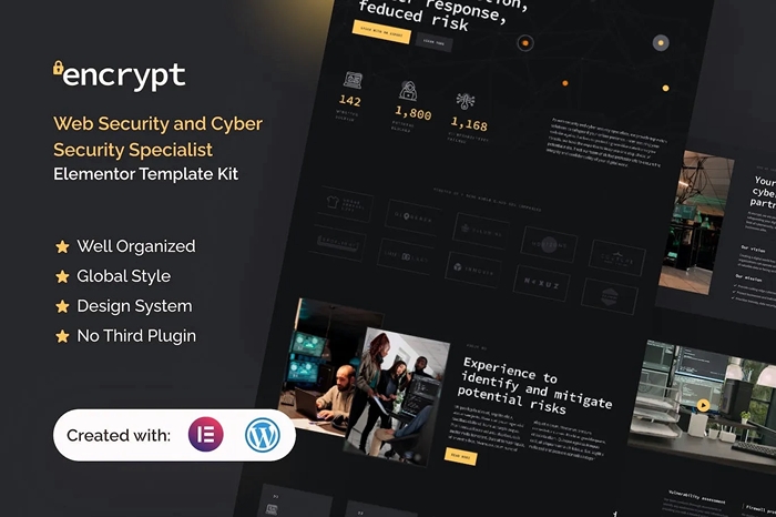 Encrypt – Cyber Security Specialist Elementor Pro Template Kit 1.0.0