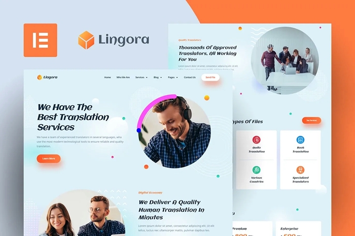 Lingora – Online Translation Services Elementor Template Kit 1.0.0