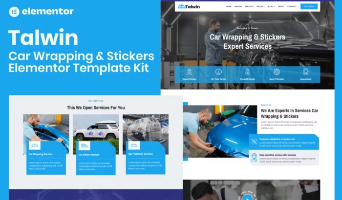 Talwin - Car Wrapping & Stickers Elementor Pro Template Kit 1.0.0