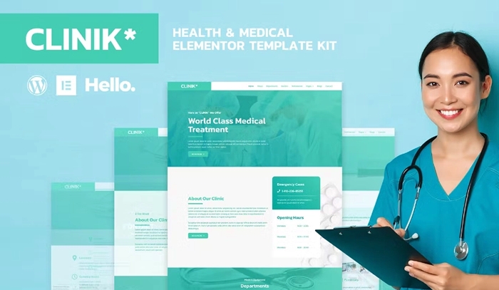 CLINIK - Hospital & Clinical Health Care Elementor Template Kit 1.0.0
