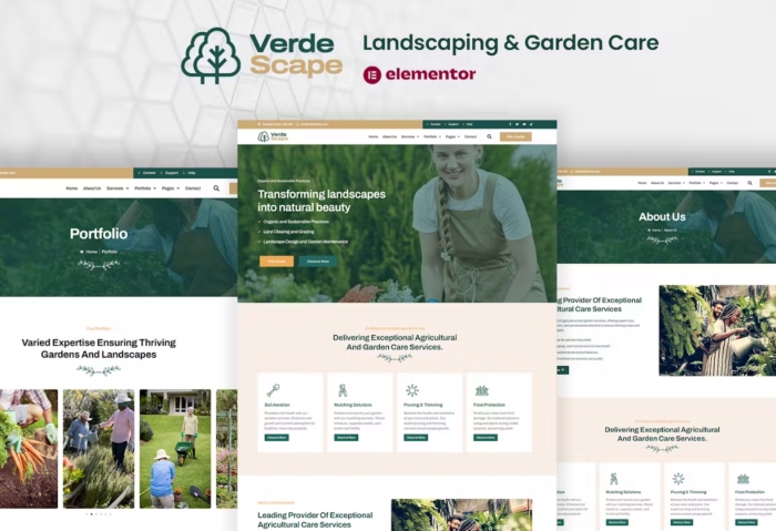 VerdeScape – Landscaping & Garden Care Elementor Pro Template Kit 1.0.0