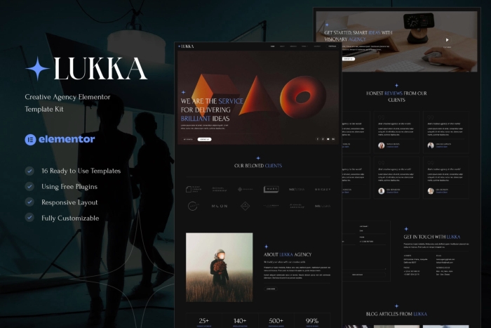 Lukka – Creative Agency Elementor Template Kit 1.0.0