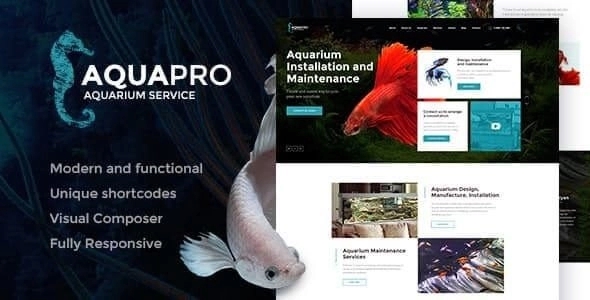 AquaPro – Aquarium Installation and Maintanance Services WordPress Theme + Store 1.1.1