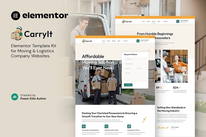 CarryIt - Moving & Logistics Company Elementor Template Kit 1.0.0