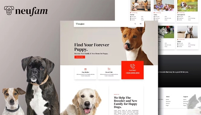 NeuFam - Dog Breeder & Kennel Club Elementor Template Kit 1.0.0