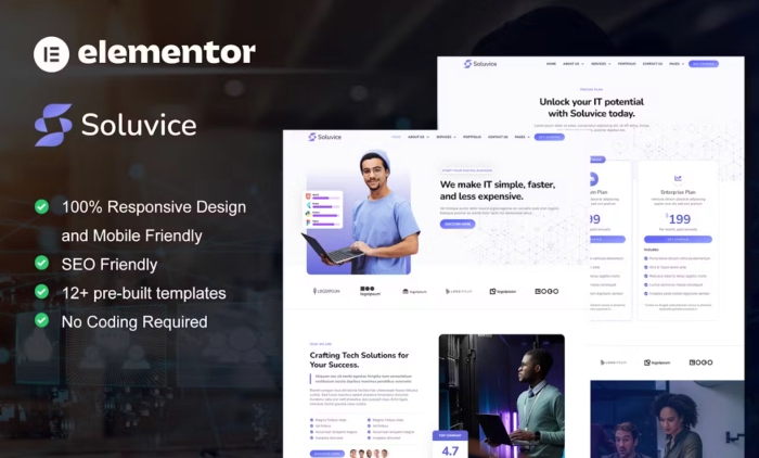 Soluvice – IT Solutions & Services Company Elementor Pro Template Kit 1.0.0