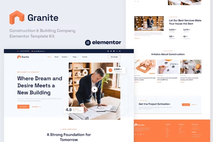 Granite – Construction & Building Company Elementor Template Kit 1.0.0