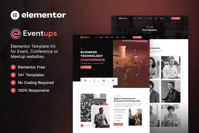 Eventups – Event & Conference Elementor Template Kit 1.0.0