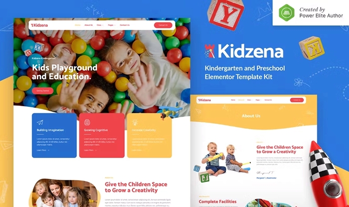 Kidzena – Kindergarten & Preschool Elementor Template Kit 1.0.0