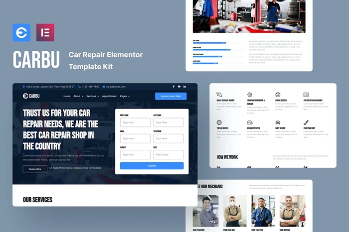 Carbu – Car Repair Elementor Template Kit 1.0.0