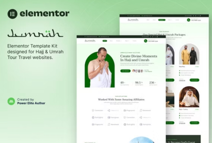 Jumrah – Hajj & Umrah Tour Travel Elementor Template Kit 1.0.0