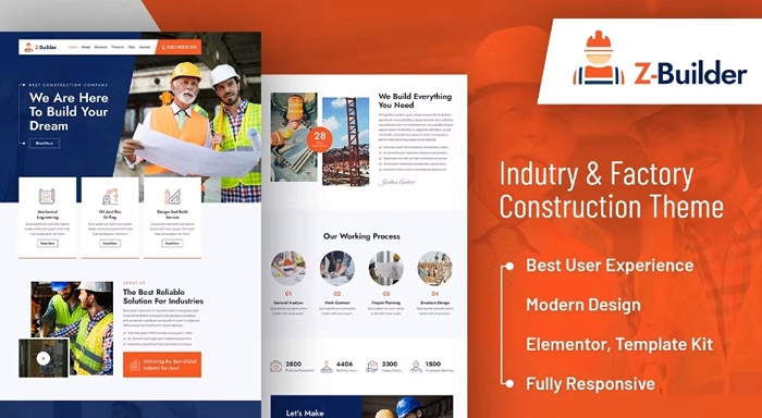 Z-Builder – Construction Elementor Template Kit 1.0.0