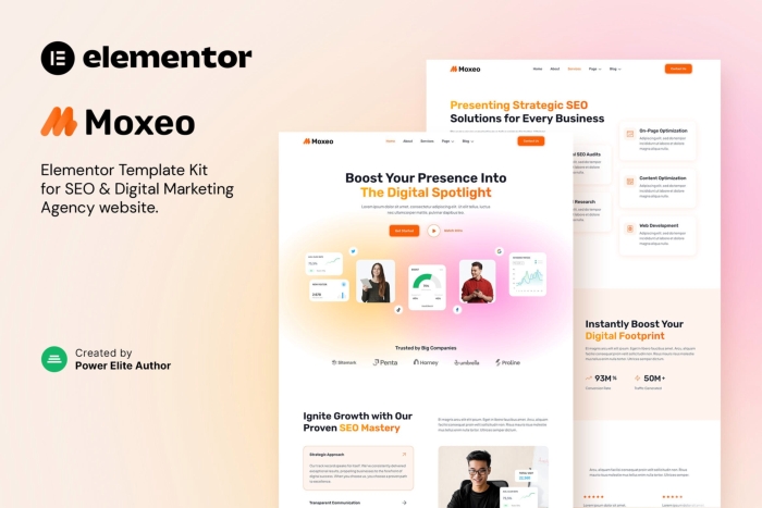 Moxeo β SEO & Digital Marketing Agency Elementor Template Kit 1.0.0