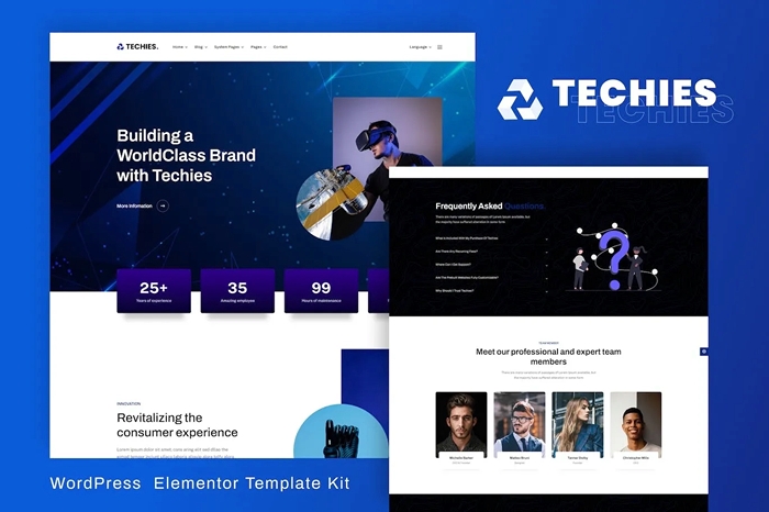 Techies – Technology Branding Agency Elementor Pro Template Kit 1.0.0