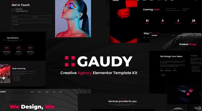 Gaudy – Dark Digital Agency Elementor Template Kit 1.0.0