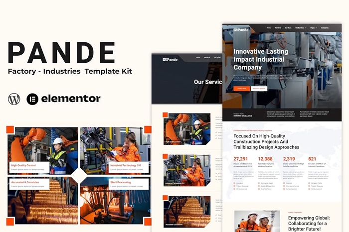Pande – Factory & Industrial Elementor Template Kit 1.0.0