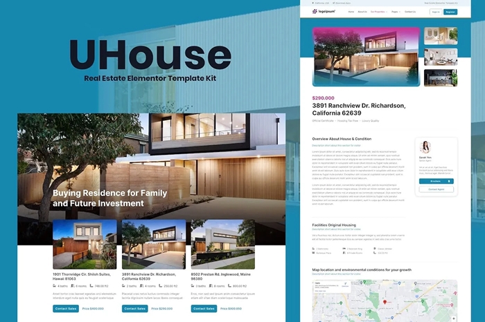 UHouse – Real Estate Elementor Template Kit 1.0.0