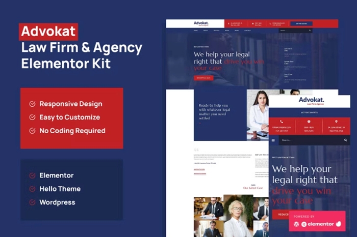 Advokat – Law Firm & Agency Elementor Template Kit 1.0.0
