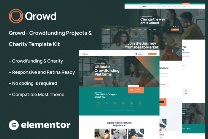 Qrowd – Crowdfunding Projects & Charity Template Kit 1.0.0