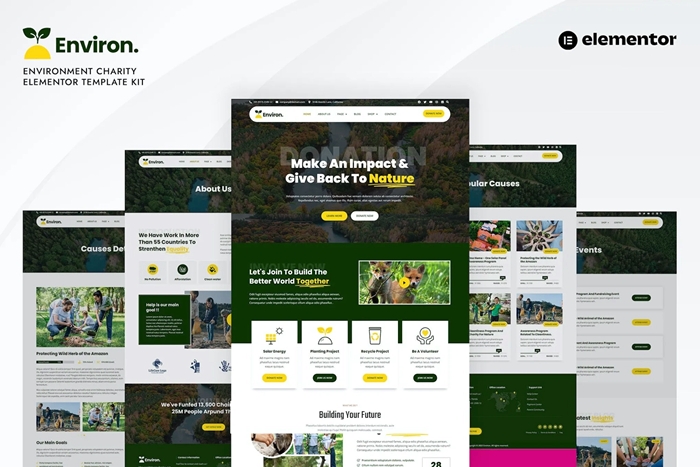 Environ – Environment Charity Elementor Template Kit 1.0.0