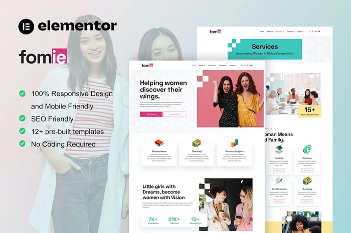 Fomie – Business Woman Elementor Template Kit 1.0.0