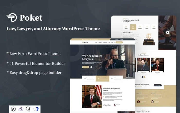 Poket – Lawyer And Attorney Responsive WP Theme 1.0.0