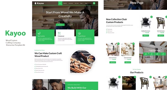 Kayoo – Wood Company Woocommerce Elementor Template Kit 1.0.0