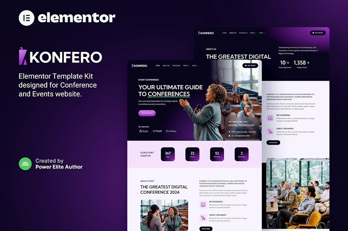 Konfero – Conference & Event Elementor Template Kit 1.0.0