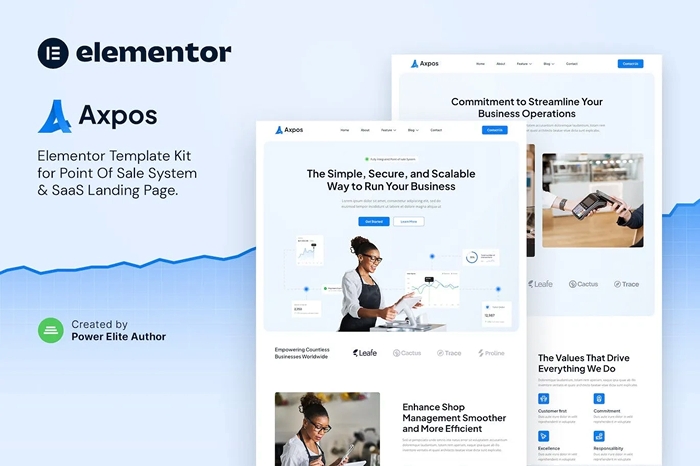 Axpos – Point Of Sale Software & SaaS Landing Page Elementor Template Kit 1.0.0