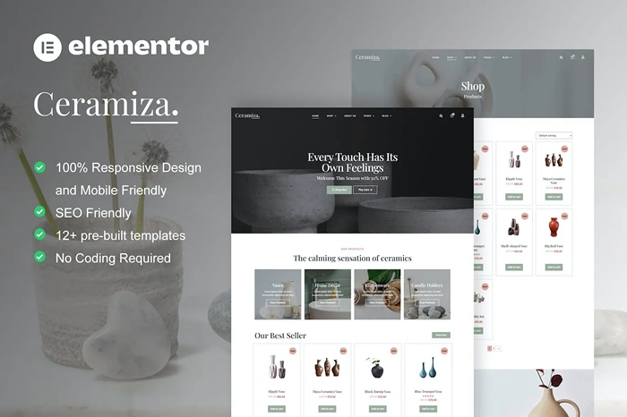 Ceramiza - Pottery & Ceramic Store Elementor Template Kit 1.0.0