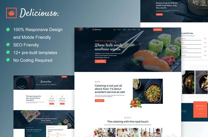 Deliciouso – Catering & Restaurant Elementor Template Kit 1.0.0