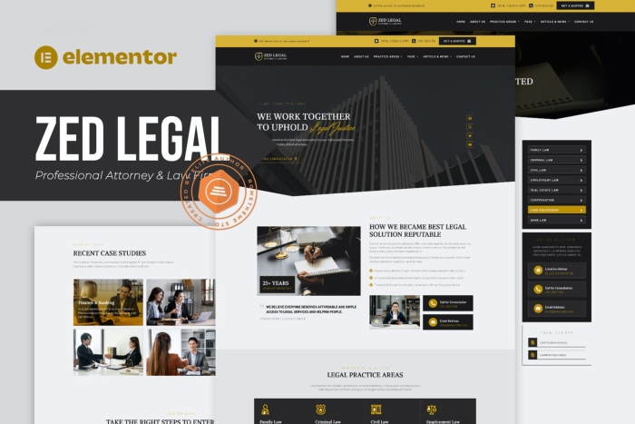 Zed Legal – Professional Attorney & Law Firm Elementor Template Kit 1.0.0