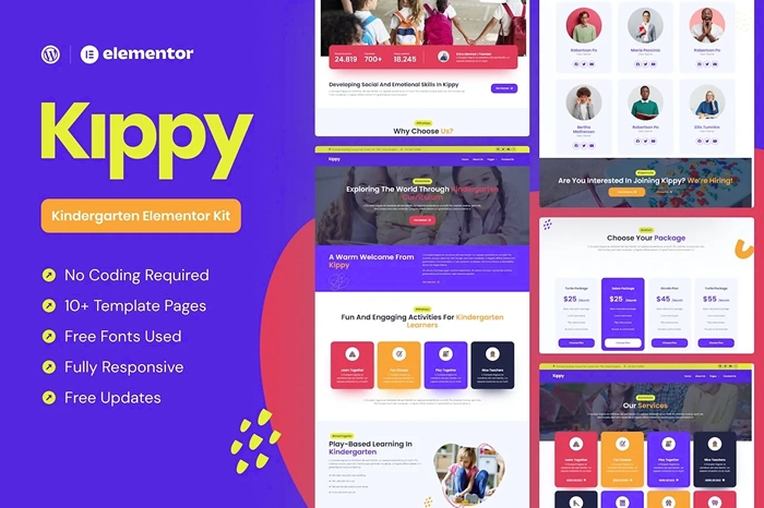 Kippy – Kindergarten Elementor Pro Template Kit 1.0.0