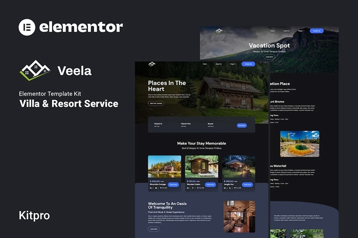 Veela – Vacation Rental & Resort Elementor Template Kit 1.0.0