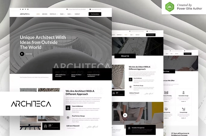 Architeca – Architecture Agency & Interior Design Elementor Template Kit 1.0.0